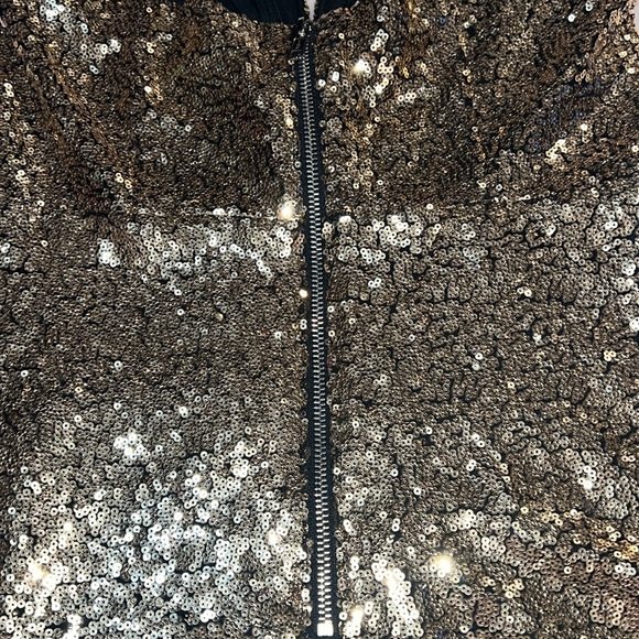 Charlotte Russe Women’s Strapless Cocktail Party Gold Sequin Mini Dress Large ✨✨ - Picture 4 of 12